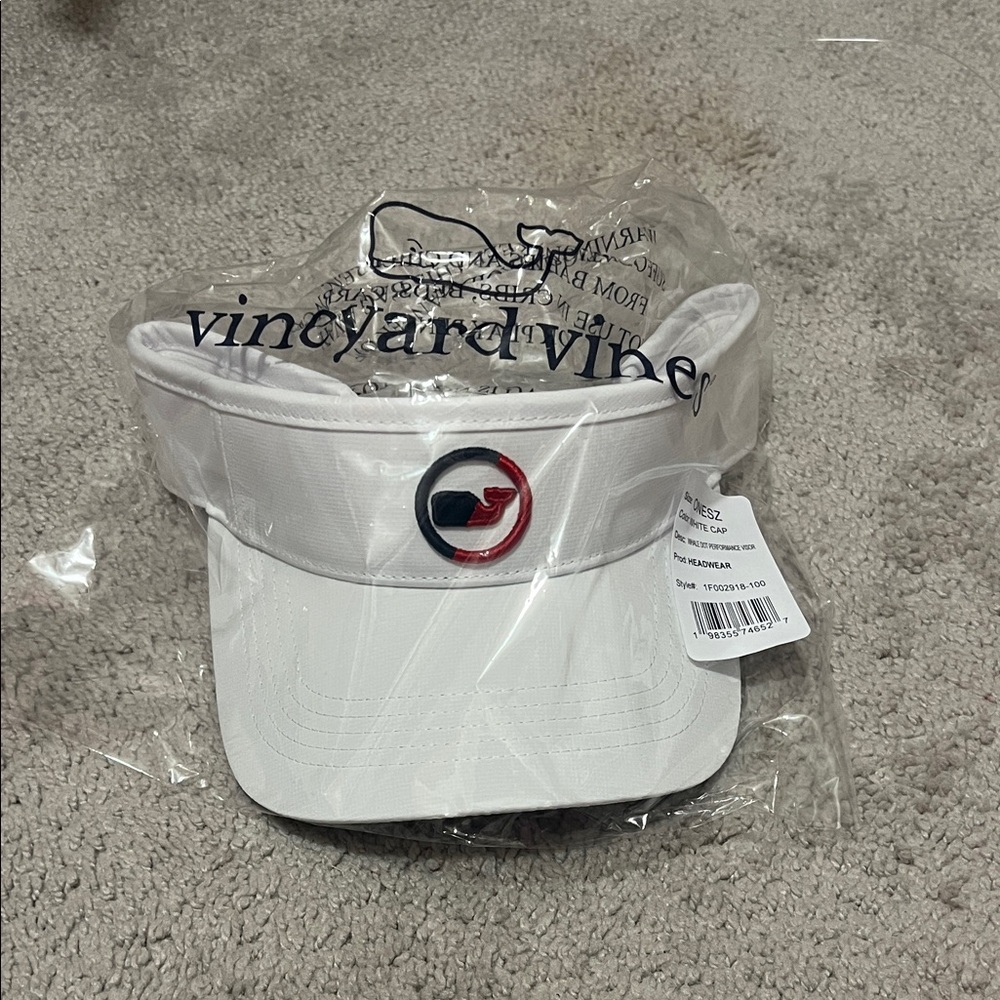 Unisex Vineyard Vines White and Navy Visor